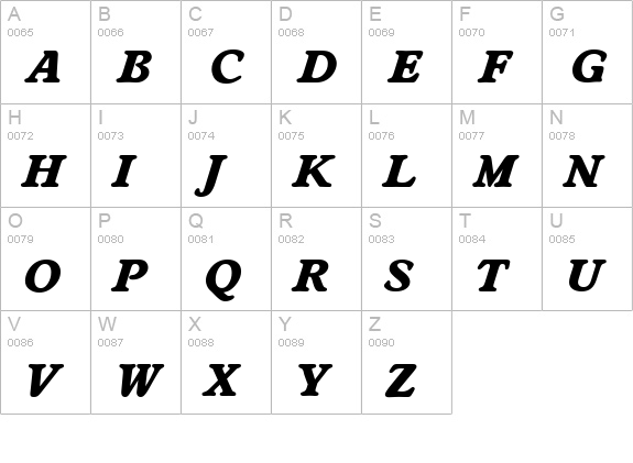 WorcesterSerial-Heavy-Italic uppercase A-Z preview