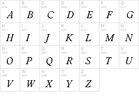 WorcesterSerial-Italic uppercase A-Z preview