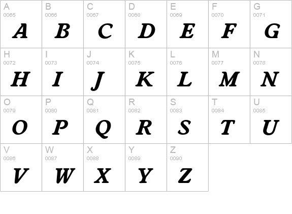 WorcesterSerial-Xbold-Italic uppercase A-Z preview