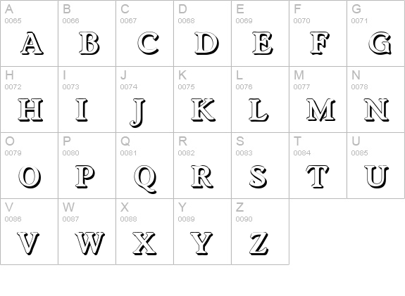 WorcesterShadow-Bold uppercase A-Z preview