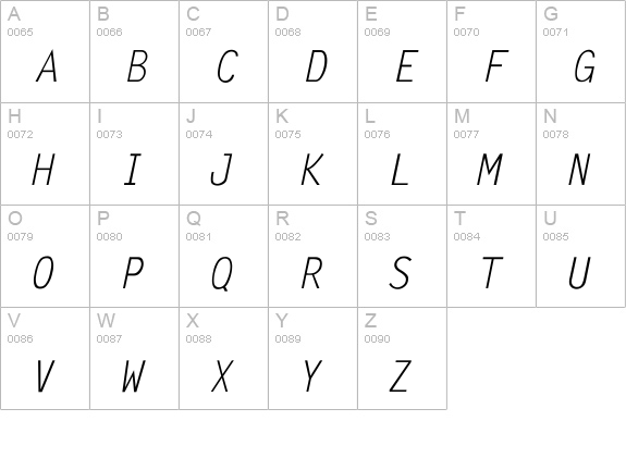 Word Gothic uppercase A-Z preview