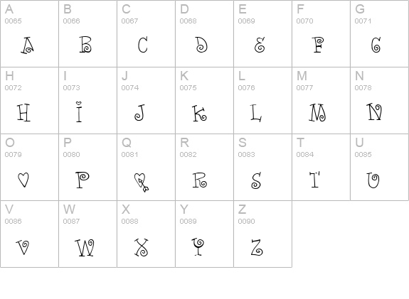 Words of love uppercase A-Z preview