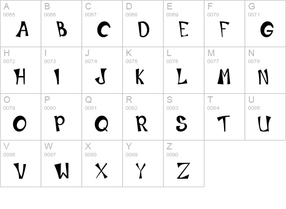 Work Or Spoon uppercase A-Z preview
