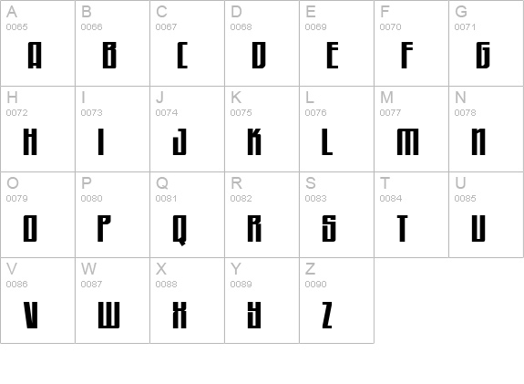WorkingMan uppercase A-Z preview