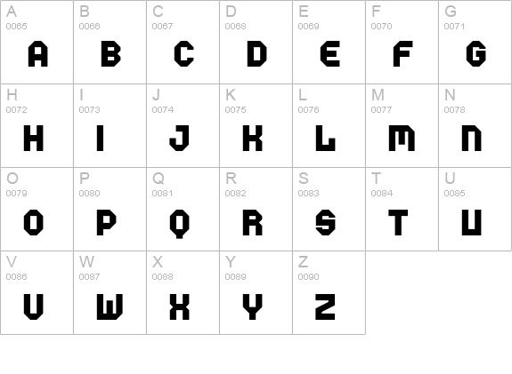 World-Three uppercase A-Z preview