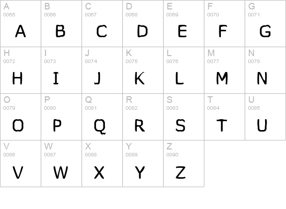 Wormfont uppercase A-Z preview