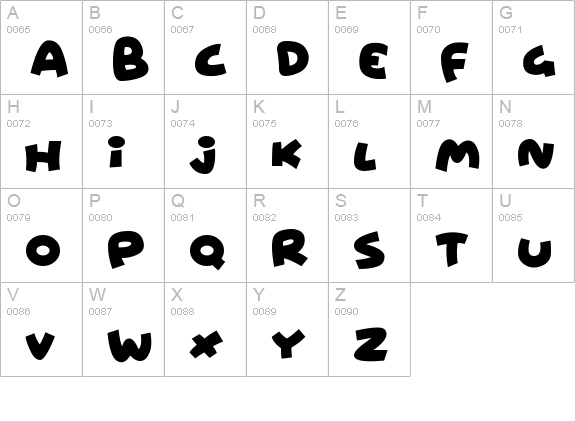 Wowsers uppercase A-Z preview