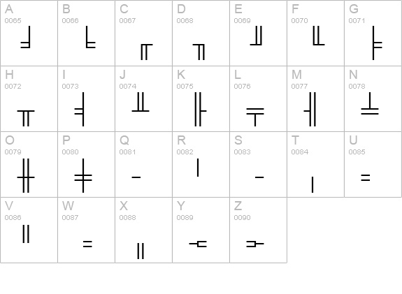 WP BoxDrawing uppercase A-Z preview