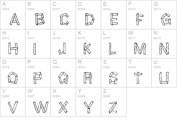Wreckage uppercase A-Z preview