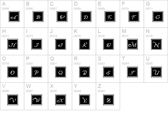 Wrenn Initials Blocked uppercase A-Z preview