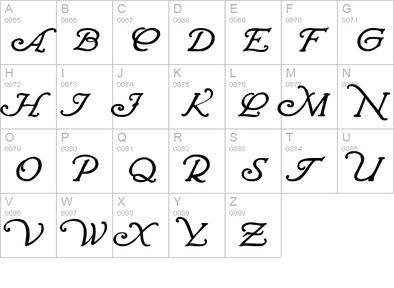 Wrenn Initials Bold uppercase A-Z preview
