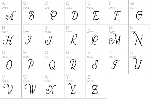 Wrenn Initials Condensed uppercase A-Z preview
