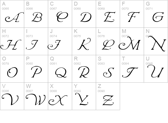 Wrenn Initials Light uppercase A-Z preview