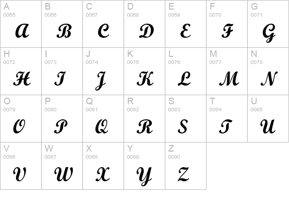 Wrexham Script uppercase A-Z preview