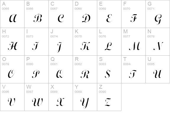 Wrexham Script Light uppercase A-Z preview