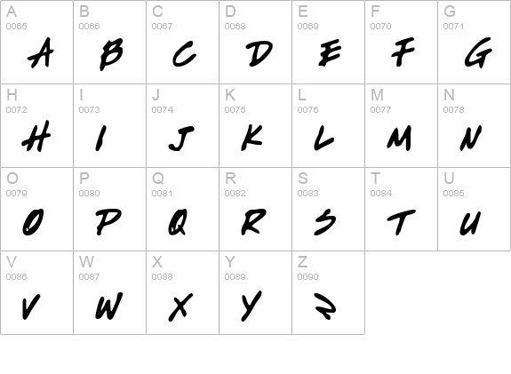 Write Off uppercase A-Z preview