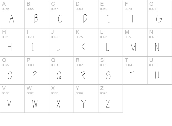 WriteCondensed uppercase A-Z preview