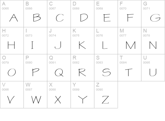 WriteExtended uppercase A-Z preview
