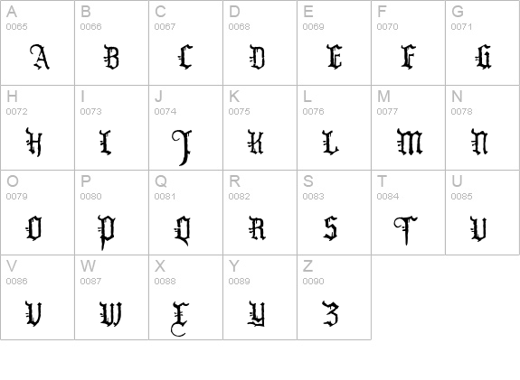 WW2 BlackltrAlt HPLHS uppercase A-Z preview