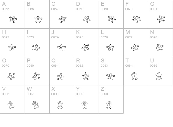 WWGingerbread uppercase A-Z preview