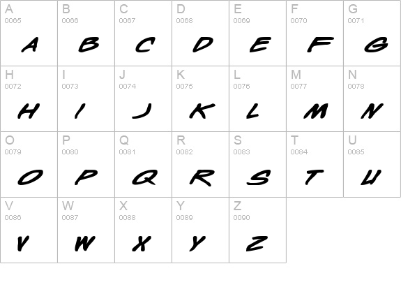 Wyld Stallyns Bold Extended uppercase A-Z preview