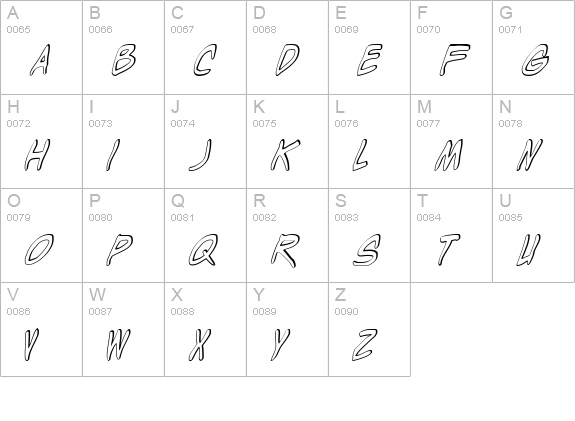 Wyld Stallyns Shadow uppercase A-Z preview