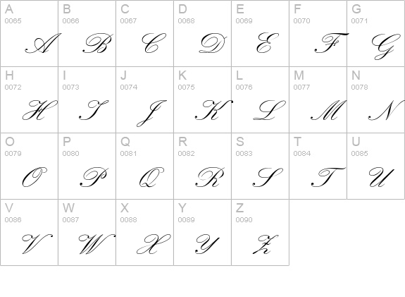 WynnerockScript-TwoBold uppercase A-Z preview