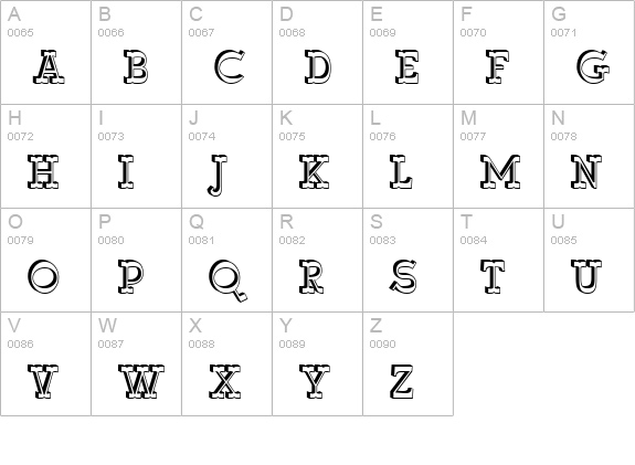 WyomingMacroniShadowed uppercase A-Z preview