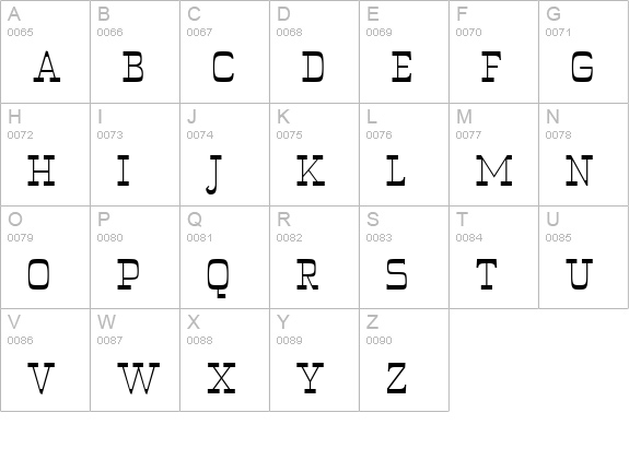 WyomingPastad uppercase A-Z preview