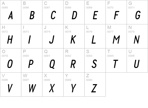 Wyvern Bold Italic uppercase A-Z preview