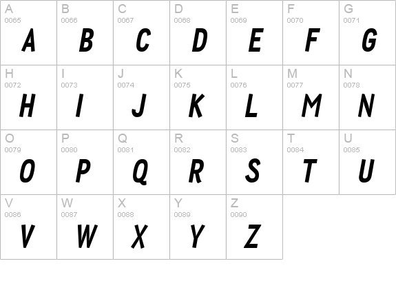 Wyvern Hvy Italic uppercase A-Z preview