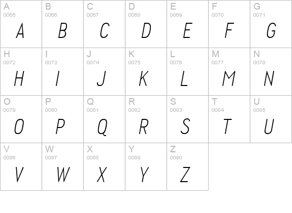 Wyvern Lt Italic uppercase A-Z preview