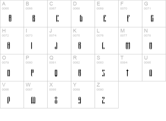 Wyvern Wings BRK uppercase A-Z preview