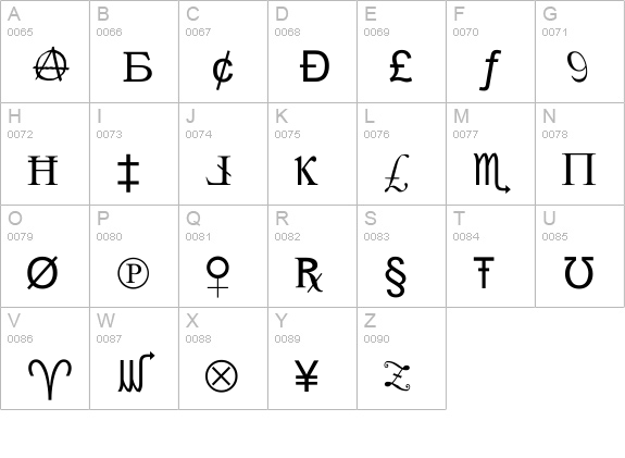 X-Cryption uppercase A-Z preview