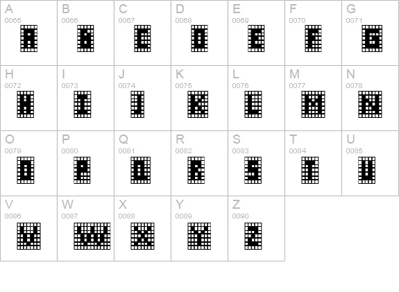 X-Grid uppercase A-Z preview