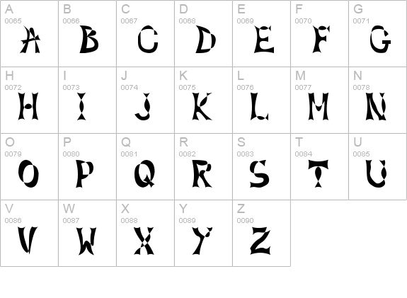 X Lines uppercase A-Z preview