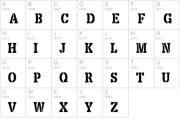X.Template uppercase A-Z preview
