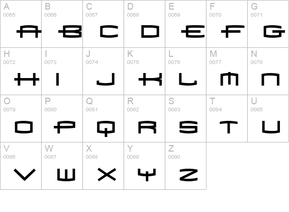 X979 uppercase A-Z preview