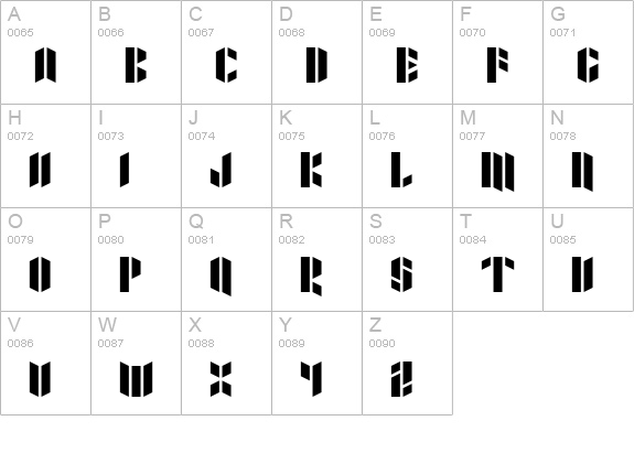 Xacto Blade uppercase A-Z preview