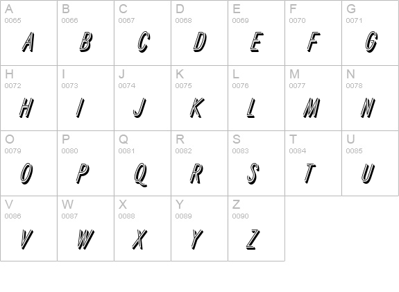 Xanten uppercase A-Z preview