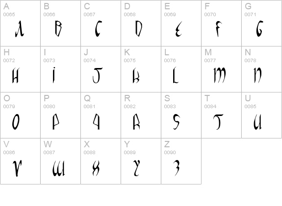 Xaphan uppercase A-Z preview
