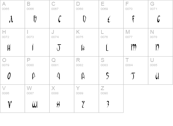 Xaphan II Condensed uppercase A-Z preview
