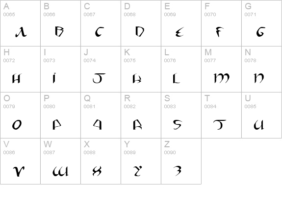 Xaphan II Expanded uppercase A-Z preview