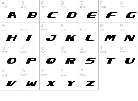 Xcelsion Italic uppercase A-Z preview