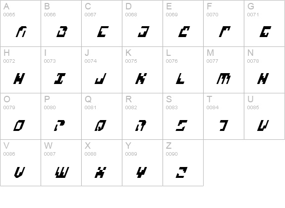 Xenophobia CondItal uppercase A-Z preview