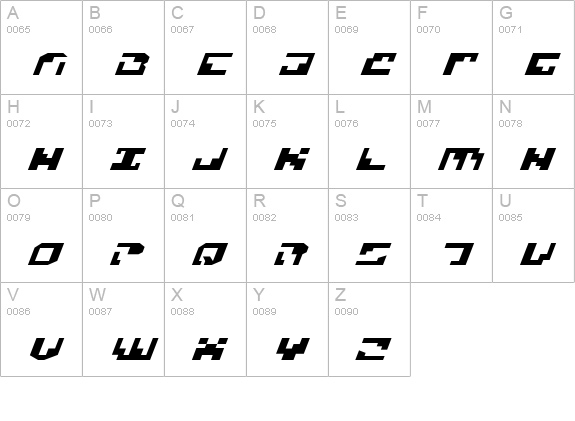 Xenophobia ExpItal uppercase A-Z preview