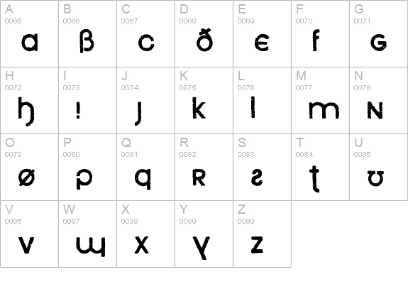 Xenophone uppercase A-Z preview