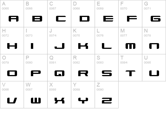 Xenotron Broadstroke uppercase A-Z preview