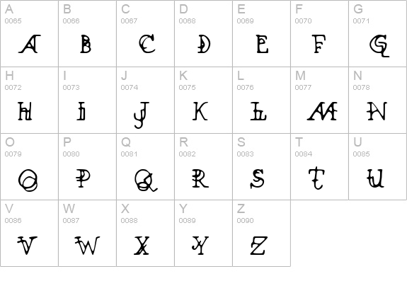 Xenowort uppercase A-Z preview
