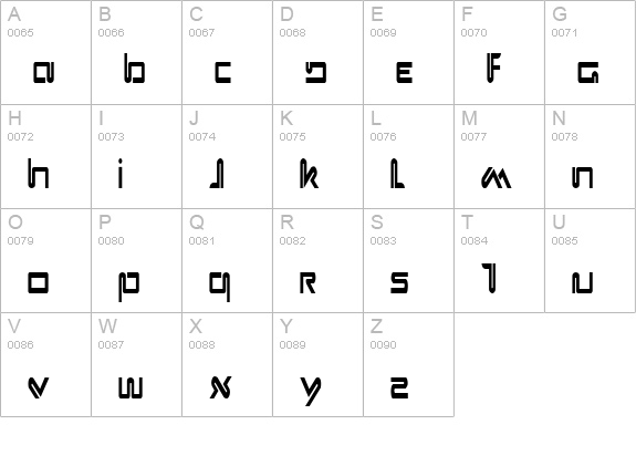 Xephyr Condensed uppercase A-Z preview